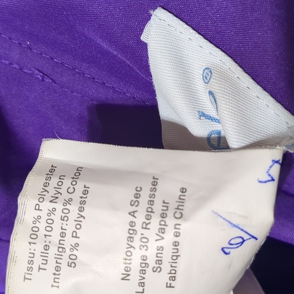 Alfred Angelo strapless formal purple maxi dress women size 4 - Picture 5 of 7